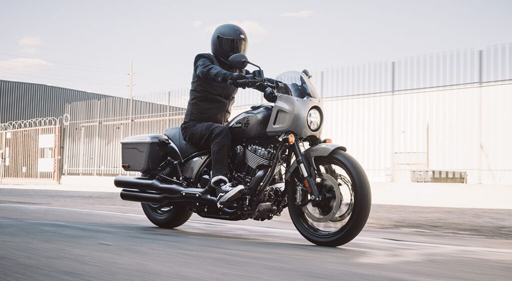 A rider on the 2025 Indian Sport Chief RT 