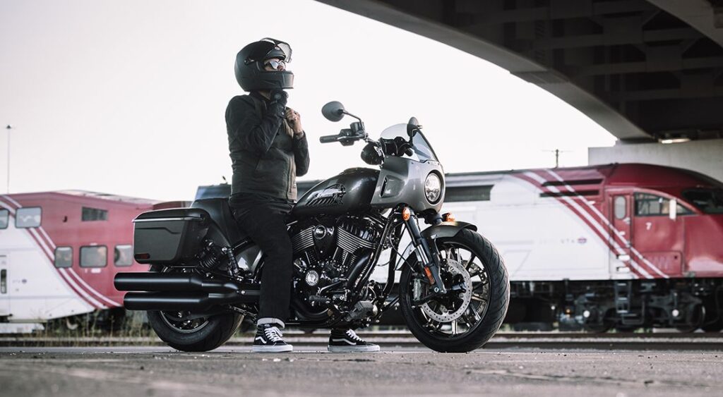 2025 Indian Sport Chief RT parked with a rider sitting on it