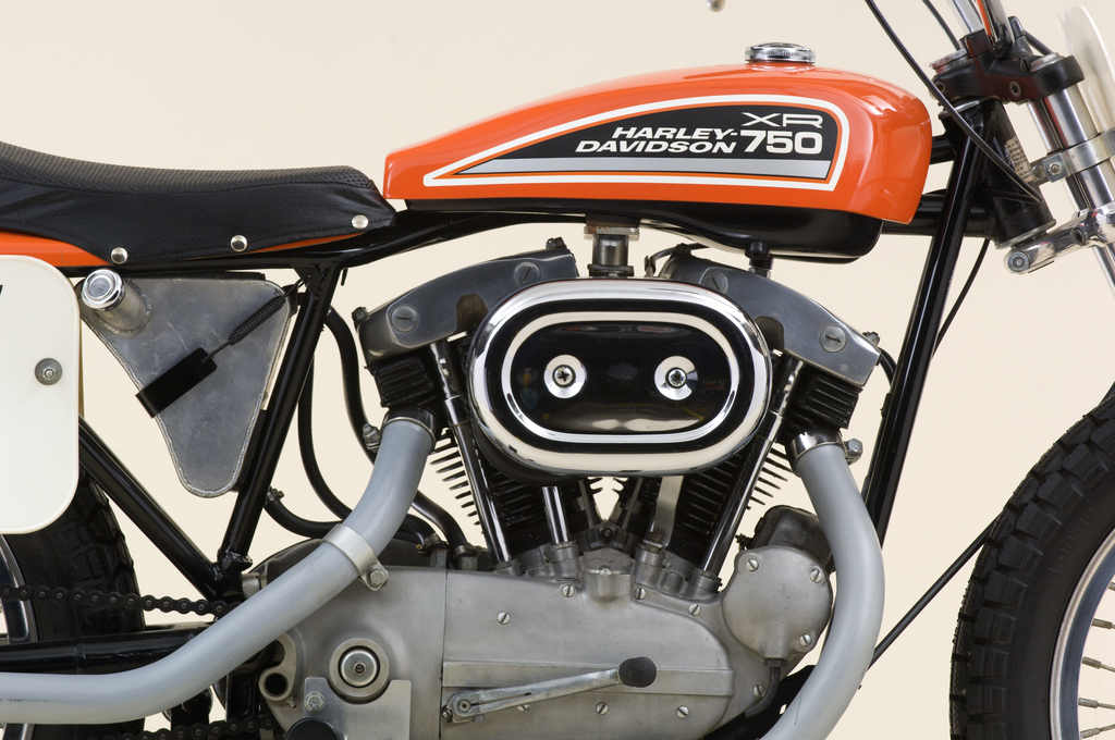 Harley-Davidson XR750 engine close up.