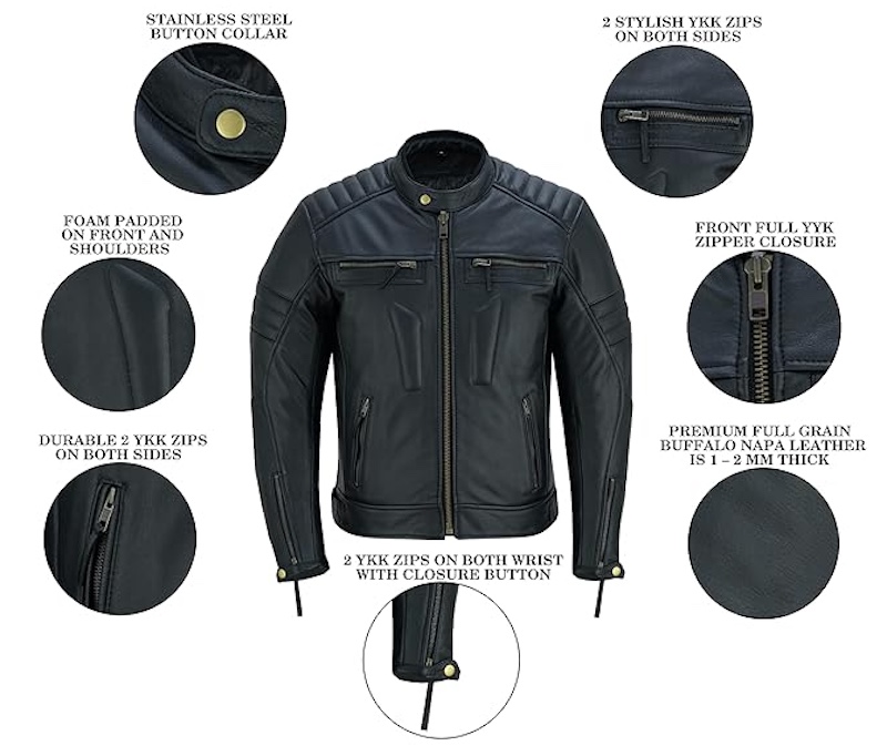 Born to Race leather jacket features
