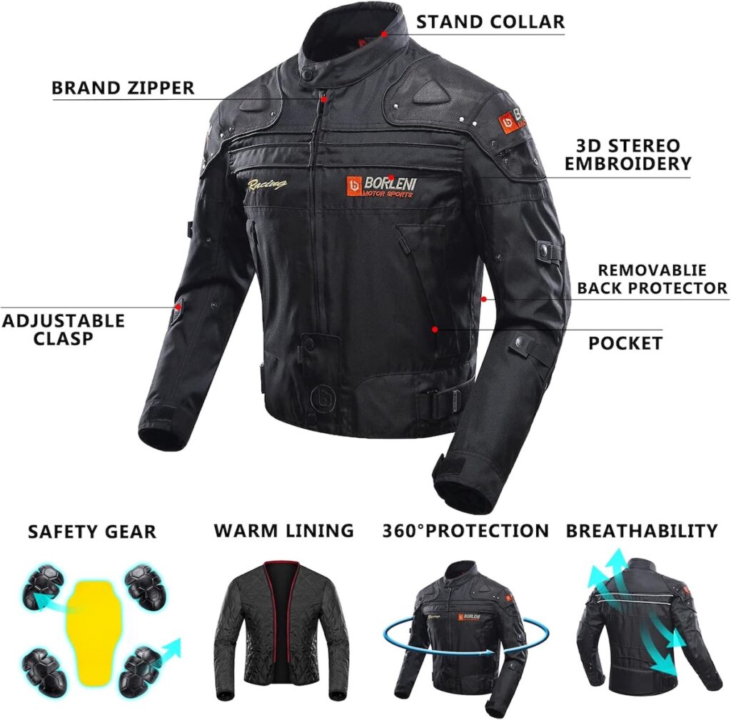 Borleni motorcycle jacket features