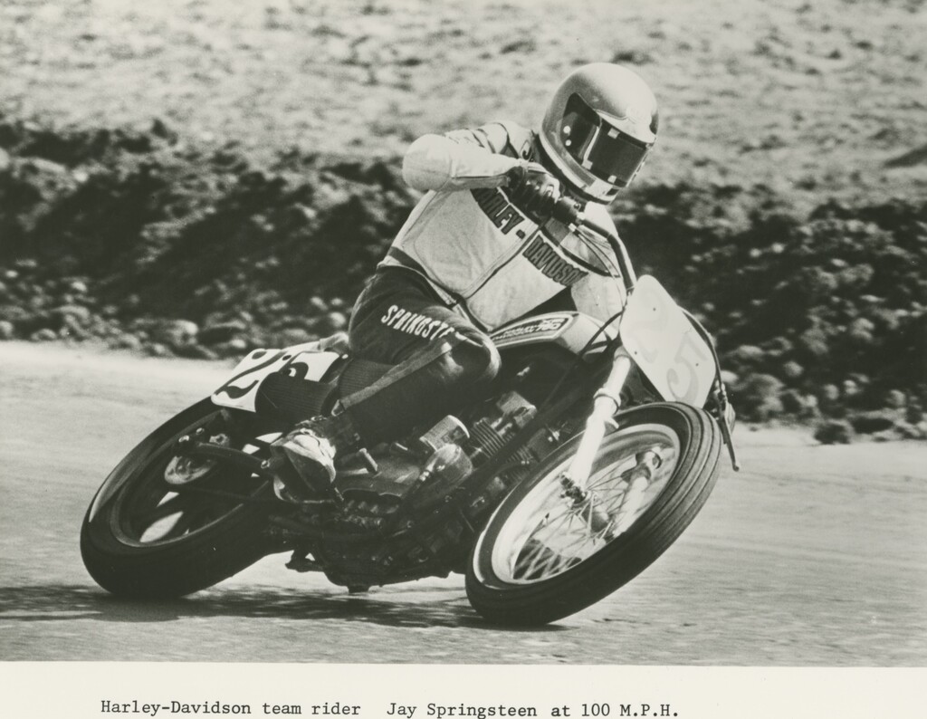 A Harley-Davidson XR750 being raced by Jay Springsteen. 