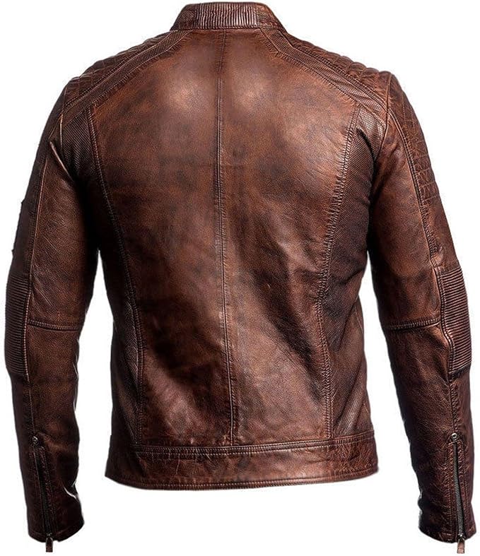 DECIMAL Lambskin Leather Biker Jacket