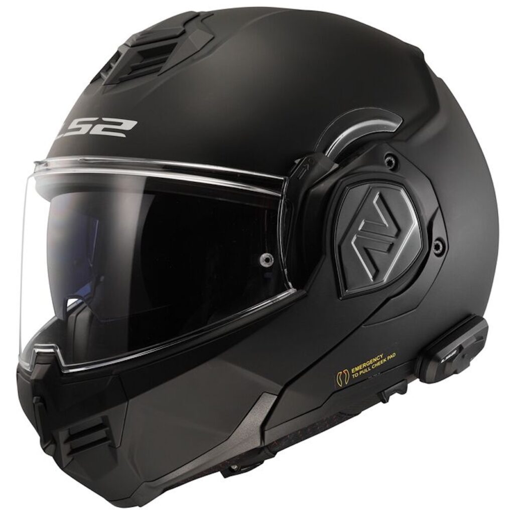 LS2 Advant Modular Helmet in black with bluetooth