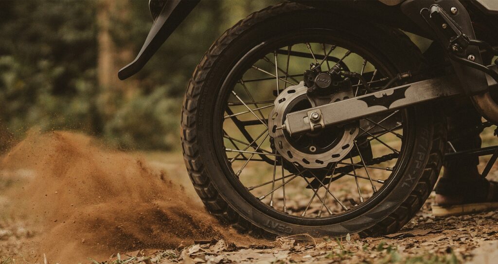 an off-road motorcycle riding on public land