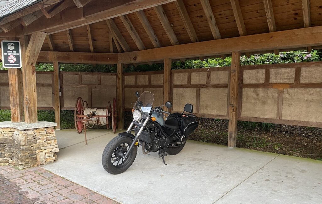 Honda Rebel 300 parked at Tapoco Lodge