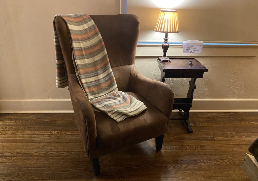 The chair in one of the Lodge rooms at Tapoco Lodge