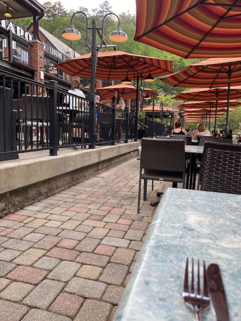 Dinner view at Tapoco Tavern