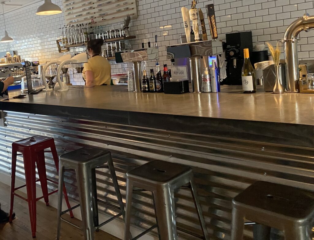 The counter at Kin Cafe in Robbinsville North Carolina