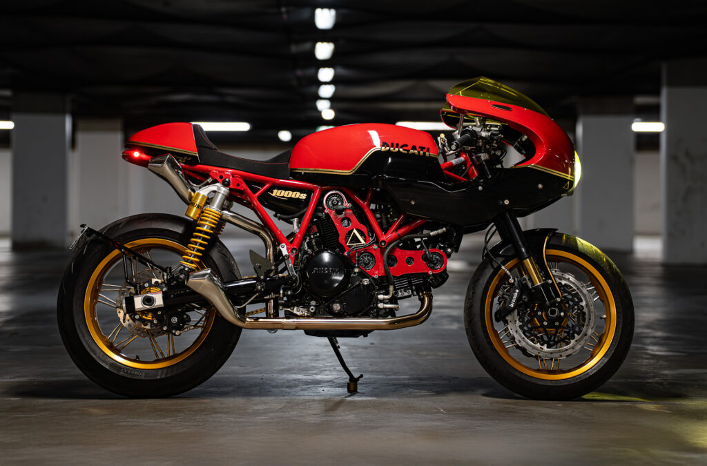 Right side profile view of the Custom Ducati Sport Classic by Purpose Built Moto