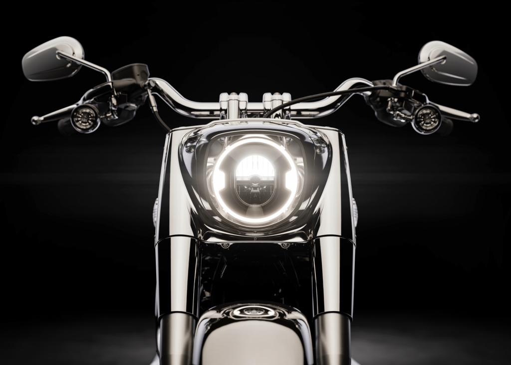2025 Harley-Davidson Fat Boy Gray Ghost headlight