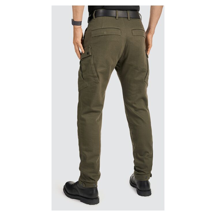 The back of the Pando Moto Mark AAA Jeans in olive color