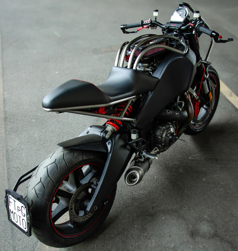 NYX, custom Buell CR1125 by FTG Moto rear view