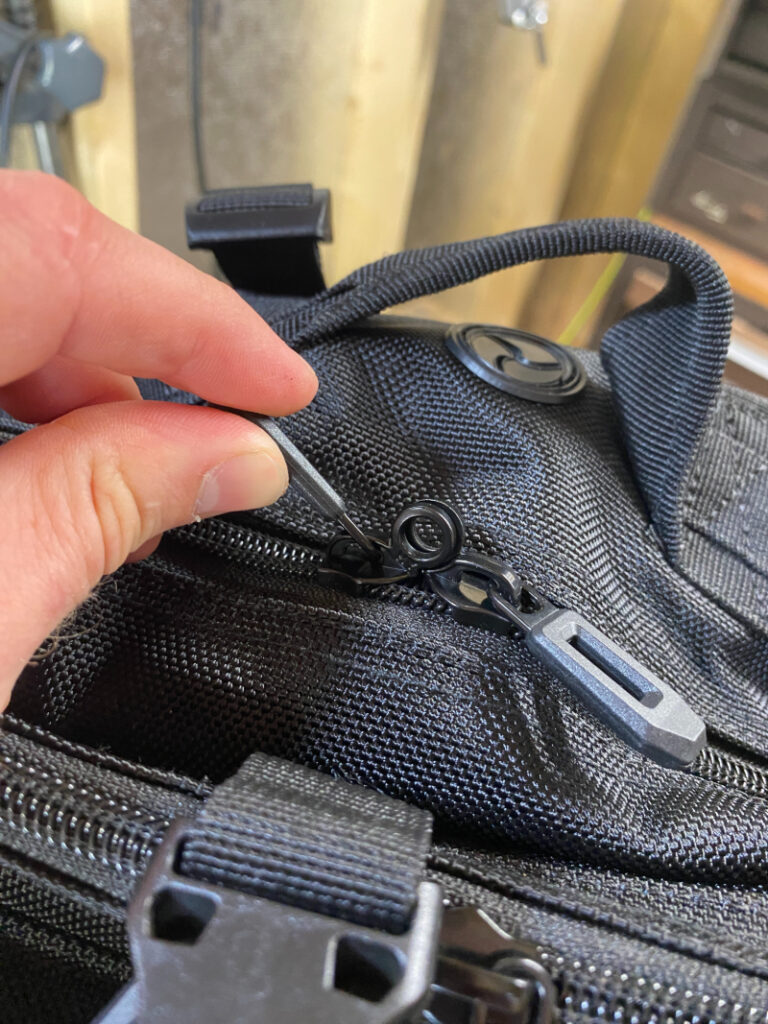 zipper on the Viking Bags backpack