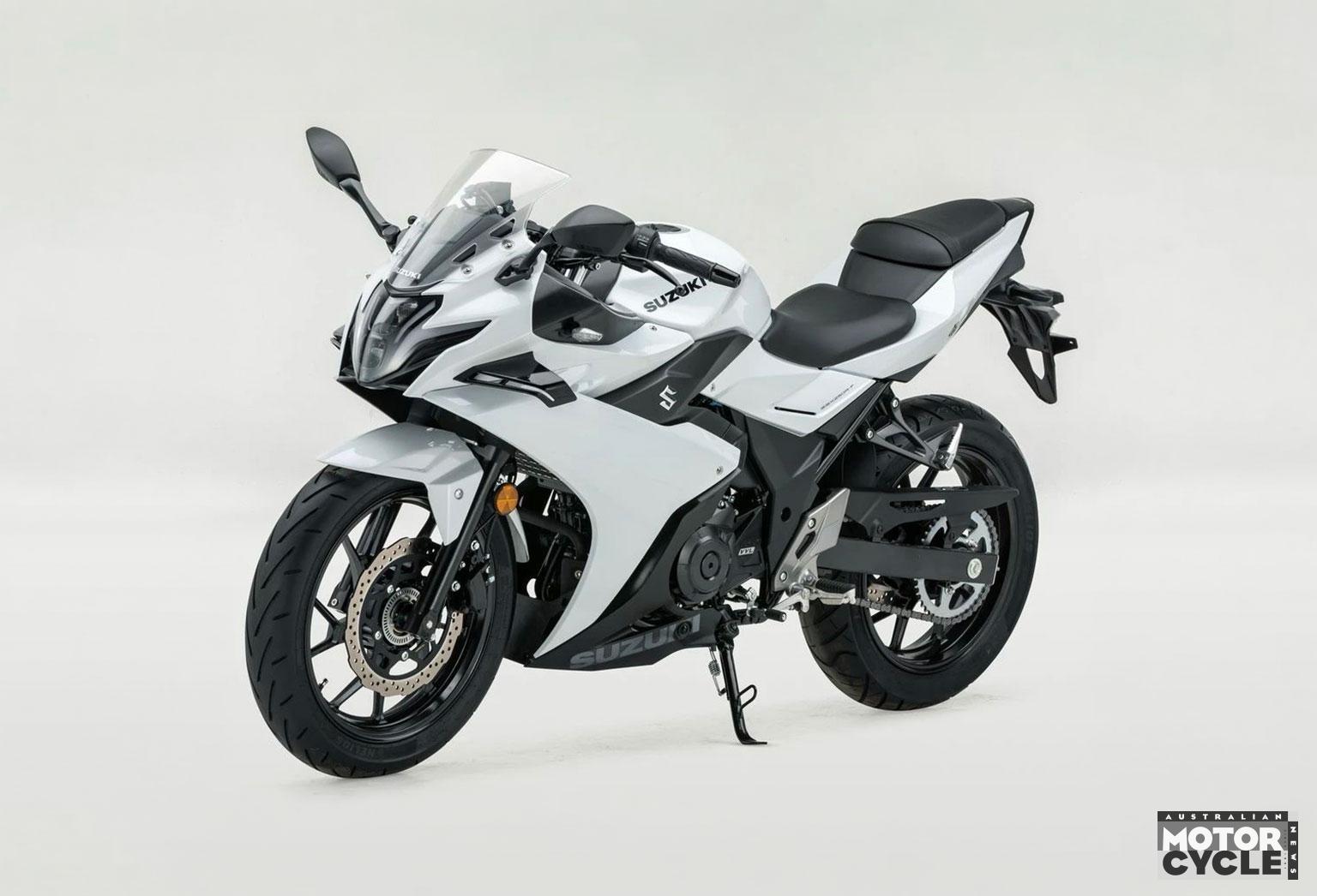 2027 Suzuki GSX250R type-approval photo showing new winglets, headlight, and bodywork