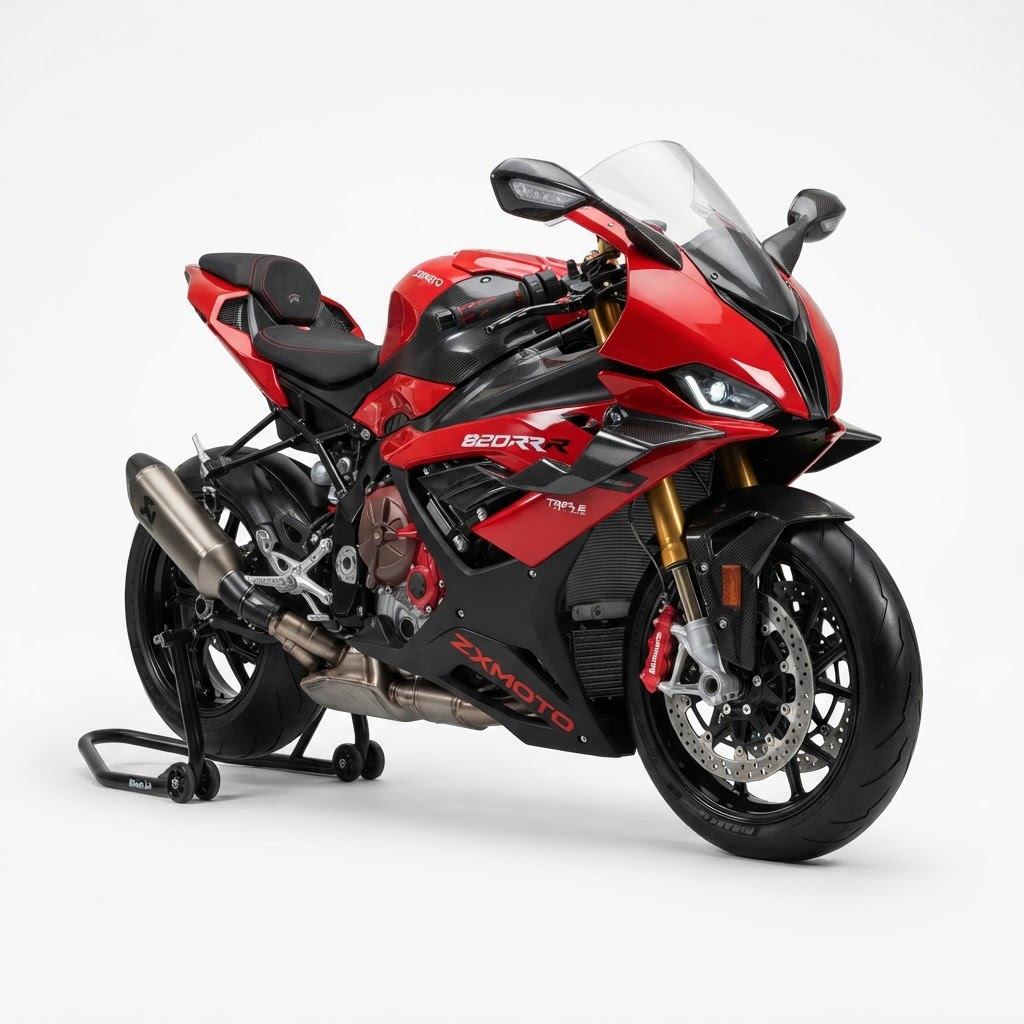 2026 ZXMoto 820RR-R superbike triple-cylinder engine and carbon fiber fairing