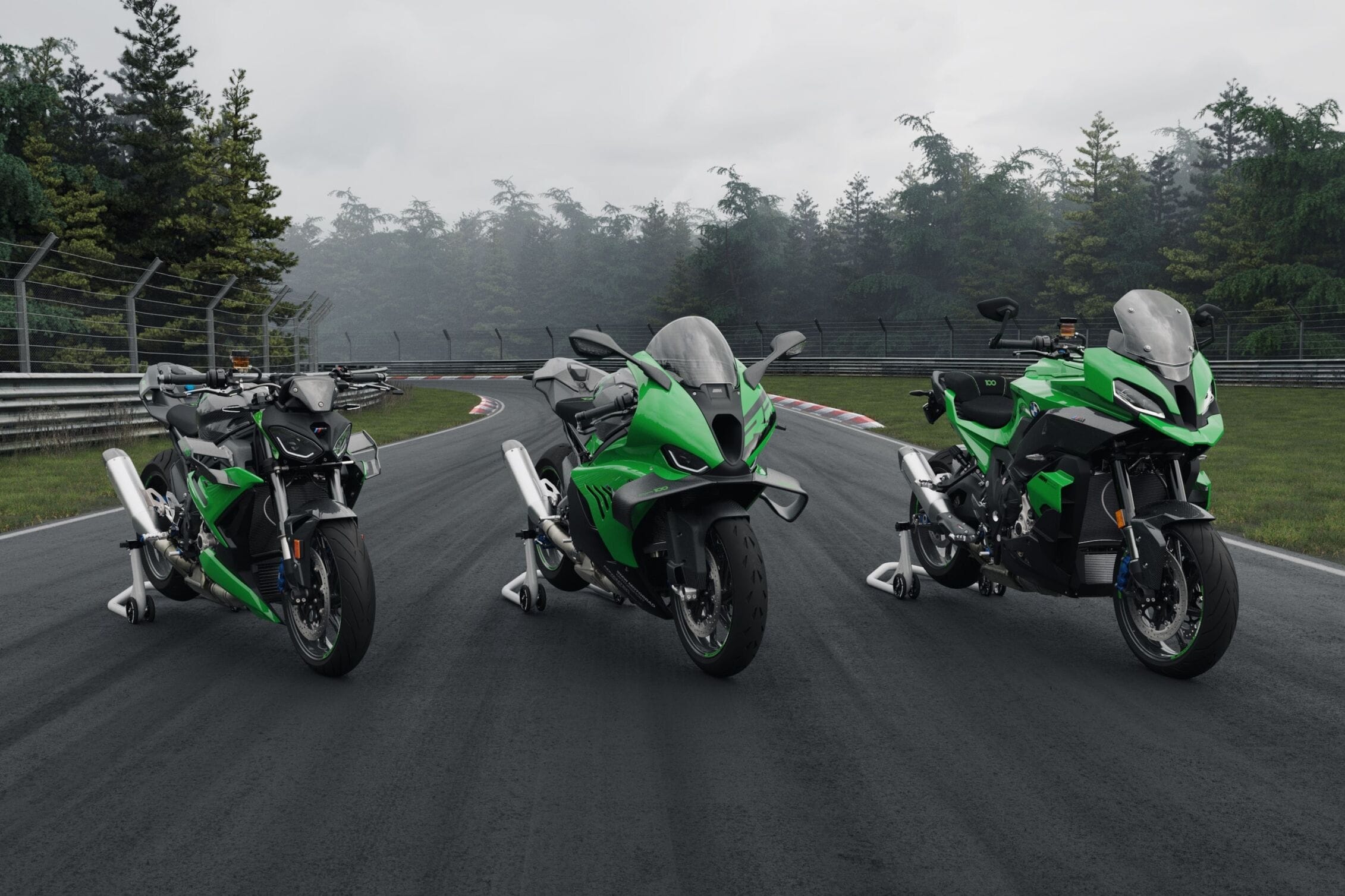 BMW M 1000 RR 100 Jahre Nürburgring limited edition in Nürburgring Green paint with carbon wheels